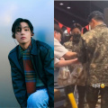 BTS' V spotted picking up beverages with fellow soldiers, fans smitten over his handsomeness in military uniform; WATCH