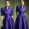 Karisma Kapoor adds festive touch to weekend fashion in shiny purple shirt dress priced at Rs 22,900 