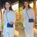 Ananya Panday adds pop of color to her all-white co-ord set with blue Hermes bag at CTRL screening 