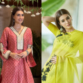  Kriti Sanon keeps it fresh and festive as she stuns in two ethnic looks ft a yellow saree and red salwar suit 