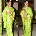 Rekha looks truly divine in green and gold Kanjeevaram saree as she graces Manish Malhotra's Ganpati celebrations