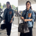 Shilpa Shetty aces airport style in a chic blue dress and denim jacket, but her dazzling Birkin bag steals the show