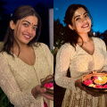 Rashmika Mandanna keeps it real with her minimal white and red ethnic outfit in fun-filled Diwali photoshoot