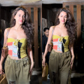 Disha Patani’s streetwear game is on point in bandeau top and olive-brown distressed jeans