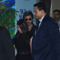 Shah Rukh Khan looks dapper in black as he arrives at his son AbRam's school function; Suhana Khan and Gauri Khan join; WATCH