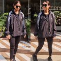 Mrunal Thakur hits pause on glam and plays it cool in a sporty black jacket and tights