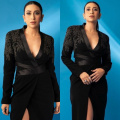 Karisma Kapoor's black embellished gown with daring thigh-high slit is a compelling reason to forgo the classic LBD