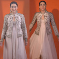 Karisma Kapoor twirls her way into the festive season in ivory-gold anarkali and jacket set