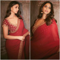 Suhana Khan looks divine in her desi avatar with intricately embroidered red saree and classy blouse