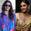 Keerthy Suresh keeps her airport look casual yet stylish in a multicolored shirt and denim