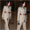 Sonam Kapoor Ahuja takes airport fashion to next level with power dressing twist in beige pantsuit and Dior bag