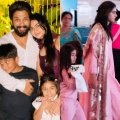 WATCH: Allu Arjun's wife Sneha Reddy and daughter Allu Arha twin in pink as they return after offering prayers at Tirupati