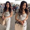 Janhvi Kapoor just styled her basic track pant look at airport with Rs 25,48,252 bag