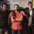 Birthday boy Fahadh Faasil poses for a blockbuster photo with Rajinikanth and Amitabh Bachchan on Vettaiyan sets