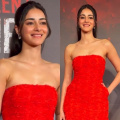 Ananya Panday in red strapless mini dress adorned with delicate rosettes will make bouquets looks unnecessary 