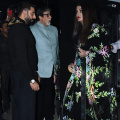 Abhishek Bachchan ensures wife Aishwarya Rai’s safe entrance in venue as they arrive for daughter Aaradhya’s annual function; Amitabh Bachchan accompanies them