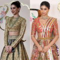 Suhana Khan embraces colors for second look in silk panel lehenga; Khushi Kapoor picks velvet for Anant Ambani-Radhika's wedding