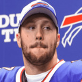 Josh Allen Spotted in Black Helmet, Walking Field to Play Catch With Kids at Bills Scrimmage