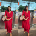 Shraddha Kapoor’s airport look ft red Anarkali suit can be a refreshing and comfortable pick for your next travel plans