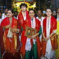 Mahesh Babu's wife Namrata Shirodkar feels 'deeply blessed' after offering prayers at Tirupati temple with kids Sitara and Gautam, see photos