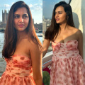 Tejasswi Prakash's pink mesh mini dress with heart print for vacay with Karan Kundrra proves love is in the air