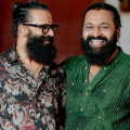 National Award winner Rishab Shetty engages in heartfelt conversation with Malayalam actor Jayasurya at Mookambika Temple