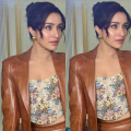 Shraddha Kapoor looks like perfect corporate girlie in leather blazer set with a floral twist