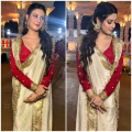 Isha Malviya shows us how to dress it up in red and white tant saree for Durga Puja 2024 festivities