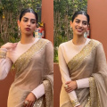 Khushi Kapoor in Gaja Kavya saree for best friend’s wedding is ready to take up bridesmaid duties with a dash of glam