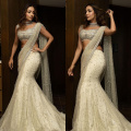 Malaika Arora in ivory tulle Swarovski saree by Manish Malhotra looks straight out of fairytale