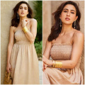 Sara Ali Khan looks like queen of the desert in a beige strapless smocked flowing maxi dress 