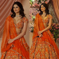 Anant Ambani-Radhika Merchant Sangeet: Palak Tiwari looks like princess straight out of a fairytale in dreamy orange lehenga