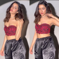 Shraddha Kapoor maintains her IT girl status in red embroidered strapless top, black trousers and we’re here for it