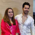 Varun Dhawan and wife Natasha Dalal arrive at dad David Dhawan's office to celebrate their first Diwali post giving birth to daughter Lara