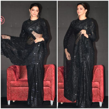 Deepika Padukone channels old-world glamour in a sari by Pakistani designer  Faraz Manan