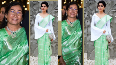 samantha in green saree in neethane en ponvasantham