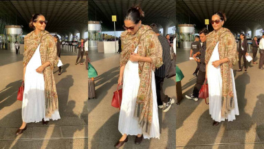 Sonam Kapoor's airport look includes an all black outfit and Hermès Kelly  bag worth Rs. 5.5 lakh 2 : Bollywood News - Bollywood Hungama