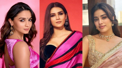  5 minimalistic sarees by Manish Malhotra ft. Alia Bhatt, Janhvi Kapoor, Ananya Panday, and Kriti Sanon, perfect for elevating your wedding season style