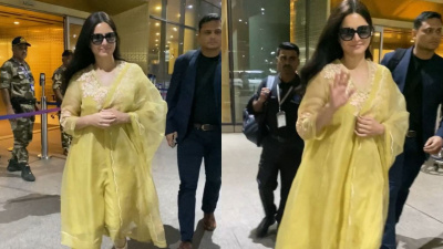 WATCH: Katrina Kaif looks radiant in traditional fit and 'kala chashma' as she returns to Mumbai in style