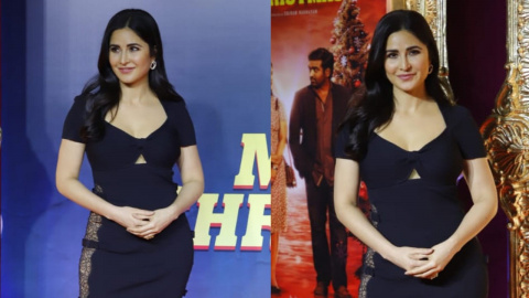 Covergirl Katrina Kaif's Black Leather Bodycon Dress Is The Stuff Dreams  Are Made Of
