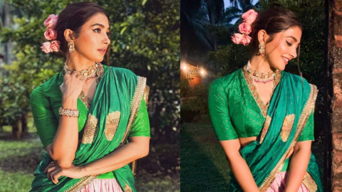 Kajal Aggarwal, Anushka Shetty & Hansika Motwani's Attractive Half Saree  Fashion Moments That Will Make You Sweat