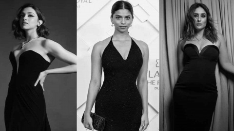 Suhana Khan makes a statement in all-black sexy outfit, carries a