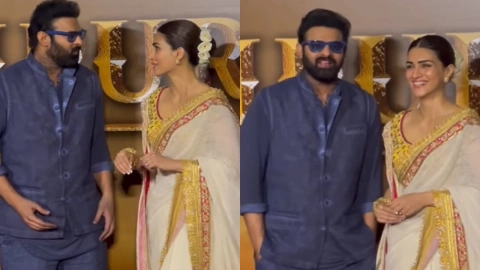 Prabhas and Kriti Sanon blush as paps compliment them 'nice jodi' at Adipurush trailer launch; WATCH | PINKVILLA