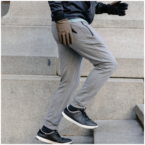 Vanheusen Mens Knit Active Jogger Pants with Zipper Side Pocket Navy   BODYBASICS