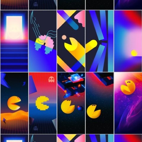 Multiple Pacman Faces With Blue And Yellow Mouths Background Pac Man  Pictures Background Image And Wallpaper for Free Download