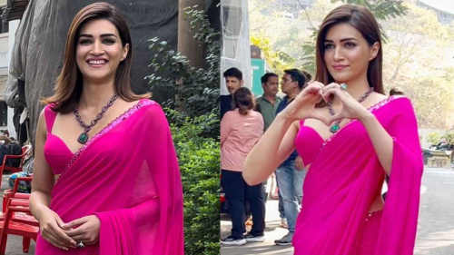 Kriti Sanon Makes Fans 'Oo Lala' In Rani Pink Saree, Checkout Now