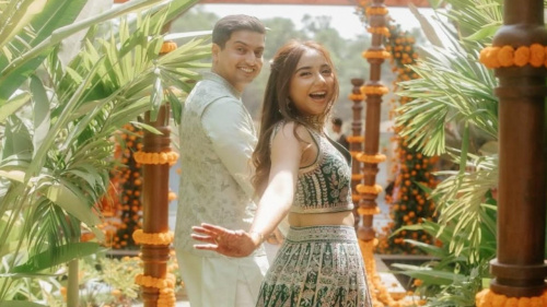 Prajakta Koli performing at a wedding