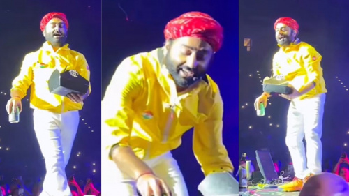 WATCH: Arijit Singh removes food kept by fans on stage during his concert;  says 'This is my temple, you can't…' | PINKVILLA